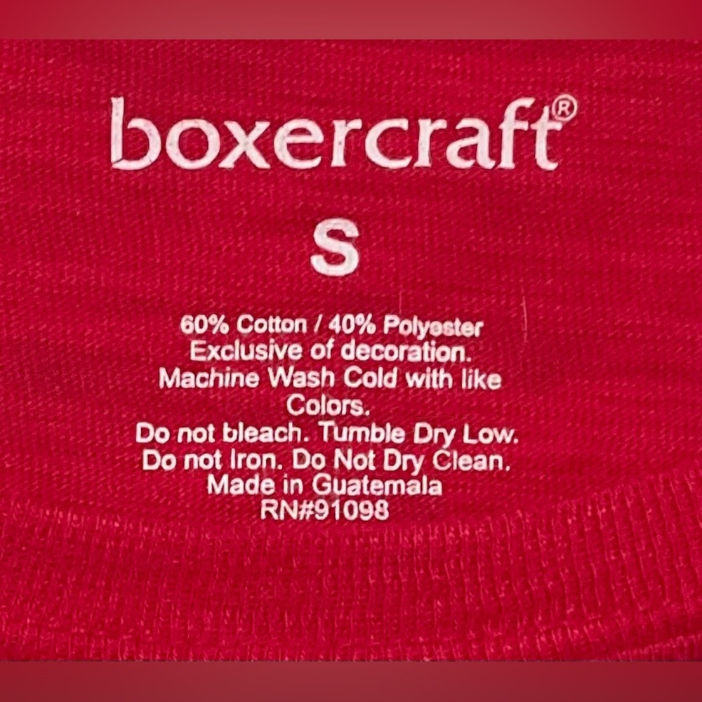 NWT Boxercraft Red and Gray Cat Design Raglan Tee In Women's Size S - Picture 3 of 4